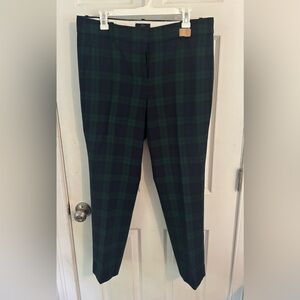 J. Crew Cameron ankle-length Blackwatch Plaid lined wool pants